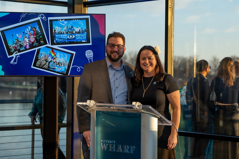 Free Press Co-CEOs Craig Aaron and Jessica J. González at the organization's 20th-anniversary party