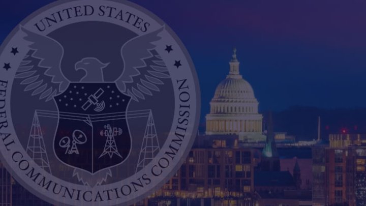 The Federal Communications Commission emblem with the Capitol in the background