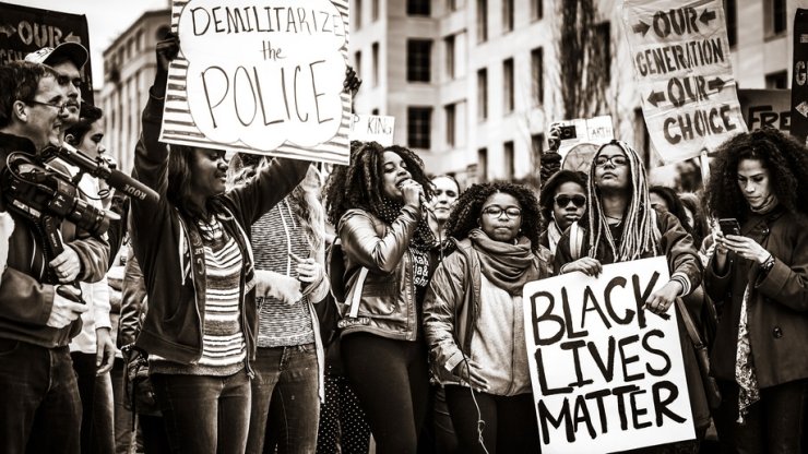 Black Lives Matter activists rallying