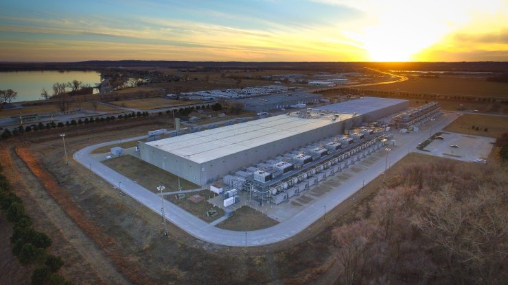 Aerial view of a data center