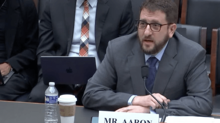 Free Press Action Co-CEO Craig Aaron testifying before lawmakers about the threats that Trump, Musk and FCC Chairman Carr pose to free speech