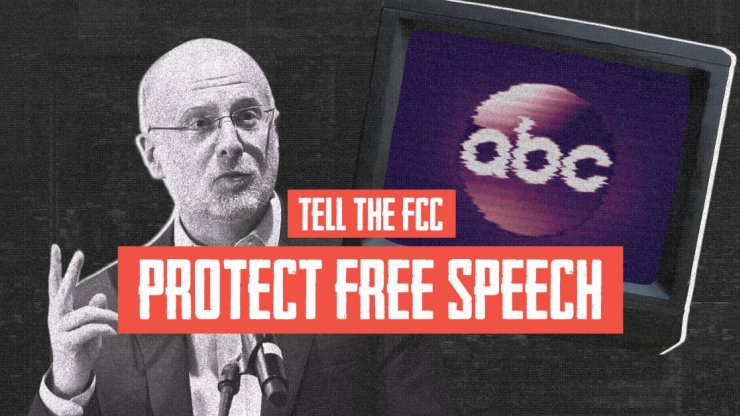 FCC Chairman Brendan Carr with the text "Tell the FCC: Protect Free Speech"