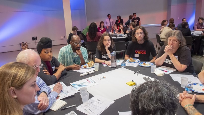 Panelists discuss the Organizing for Neighborhood News project.