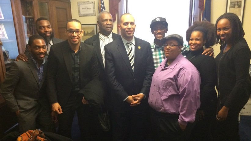 Delegation members with Rep. Hakeem Jeffries