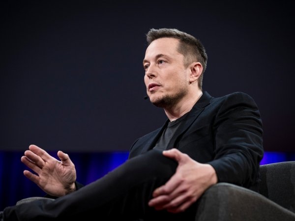 Elon Musk speaking at the 2017 TED Conference
