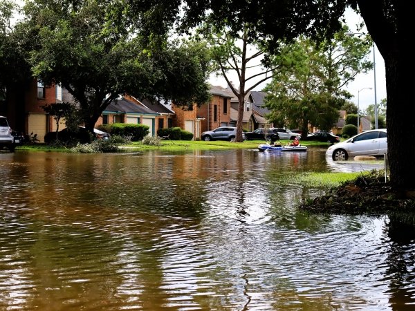 The aftermath of Hurricane Beryl in a Houston neighborhood