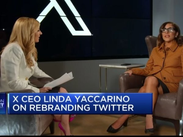 CNBC's Sara Eisen interviewing Twitter CEO Linda Yaccarino 