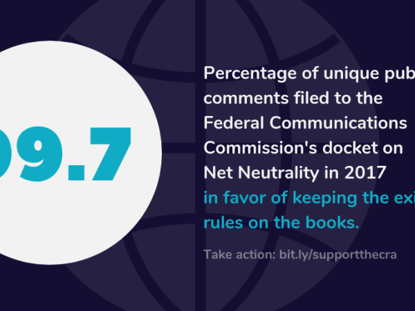 99.7 / Percentage of unique public comments filed to the Federal Communications Commission's Net Neutrality docket in 2017 in favor of keeping the rules on the books.