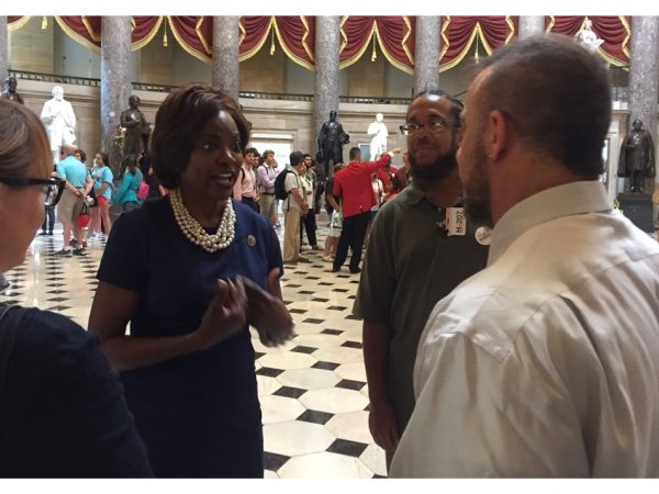 Rep. Val Demings with Net Neutrality activists