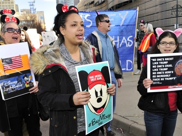 Activists at Disney protest