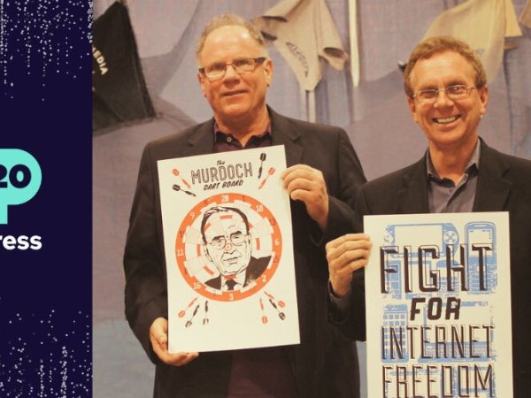 Free Press co-founders Robert W. McChesney and John Nichols at Free Press’ National Conference for Media Reform