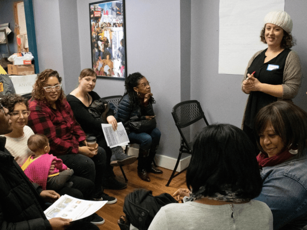 Germantown residents and Philadelphia journalists discuss local-news coverage at the People’s Education Center.