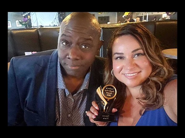 Journalist Raymond Tyler and Free Press’ Vanessa Maria Graber, the recipient of the Atlantic City Ladies in Leadership Award for Media Activism
