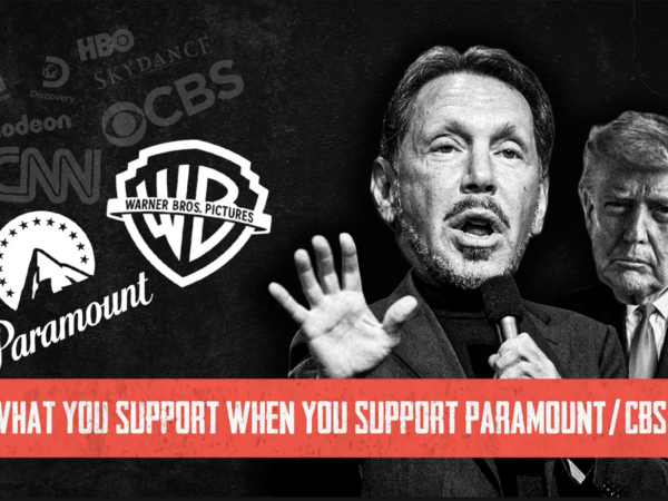 The final slide of the animated billboard circling Paramount Studios on April 15.