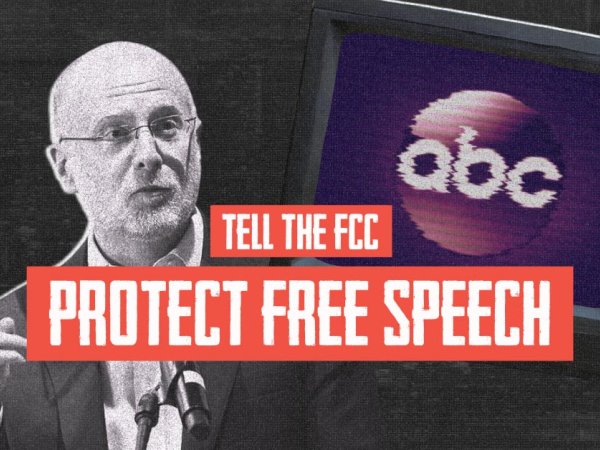 FCC Chairman Brendan Carr with the text "Tell the FCC: Protect Free Speech"