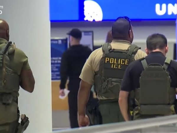 ICE agents at airport
