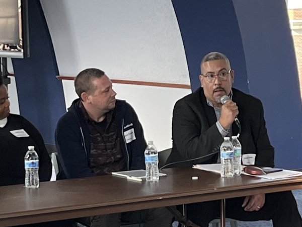 Free Press&rsquo; Joseph Torres speaking into a microphone