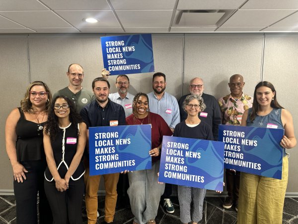 Free Press Action&rsquo;s Arin Anderson, Vanessa Maria Graber and Craig Aaron with allies in Wisconsin
