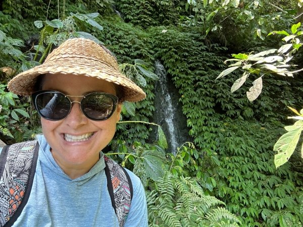 Free Press Co-CEO Jessica J. González on a hike in Bali