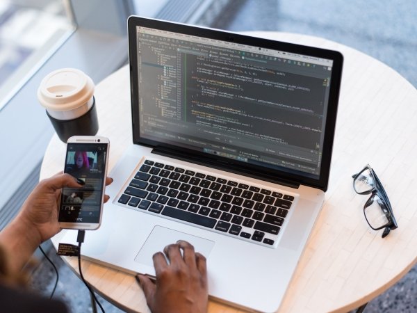 Woman working at laptop