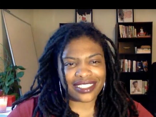 Media 2070 Campaign Manager Venneikia Williams during a Media 2070 town hall