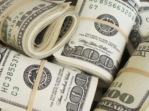 Wads of $100 bills