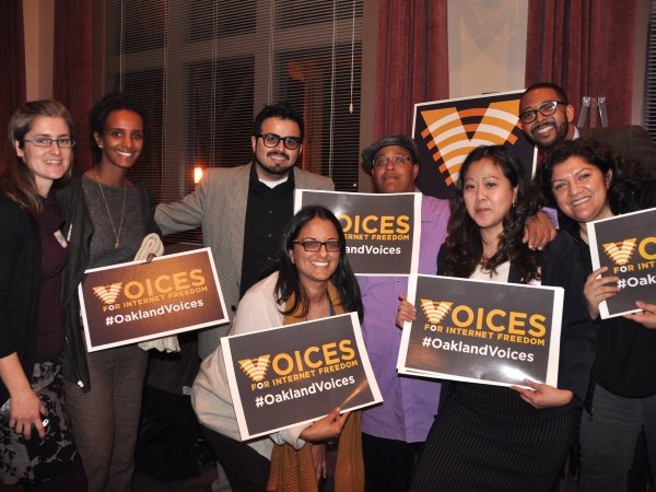 Members of the Voices for Internet Freedom coalition, which organized this event.