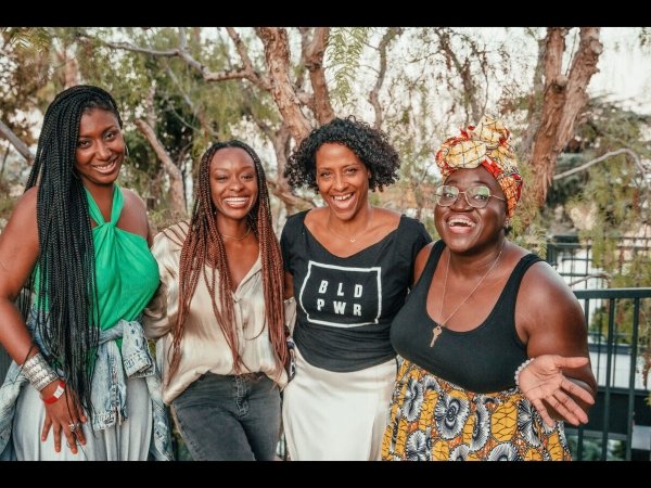 Vice President of Cultural Strategy Collette Watson (left) with other participants at a BLD PWR gathering in Los Angeles.
