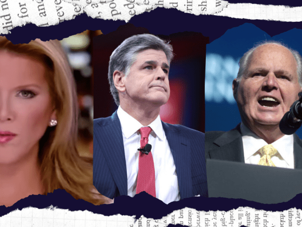 Collage of Trish Regan, Sean Hannity and Rush Limbaugh