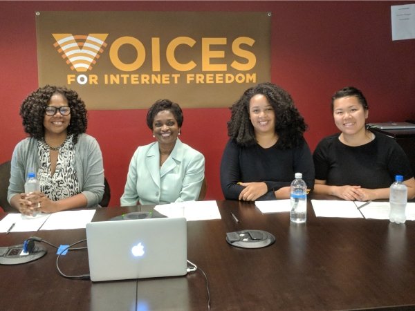 Commissioner Clyburn with Voices for Internet Freedom advocates