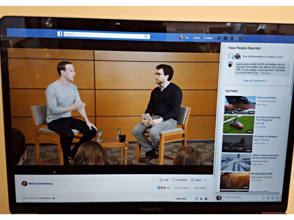 Facebook CEO Mark Zuckerberg with Harvard's Jonathan Zittrain