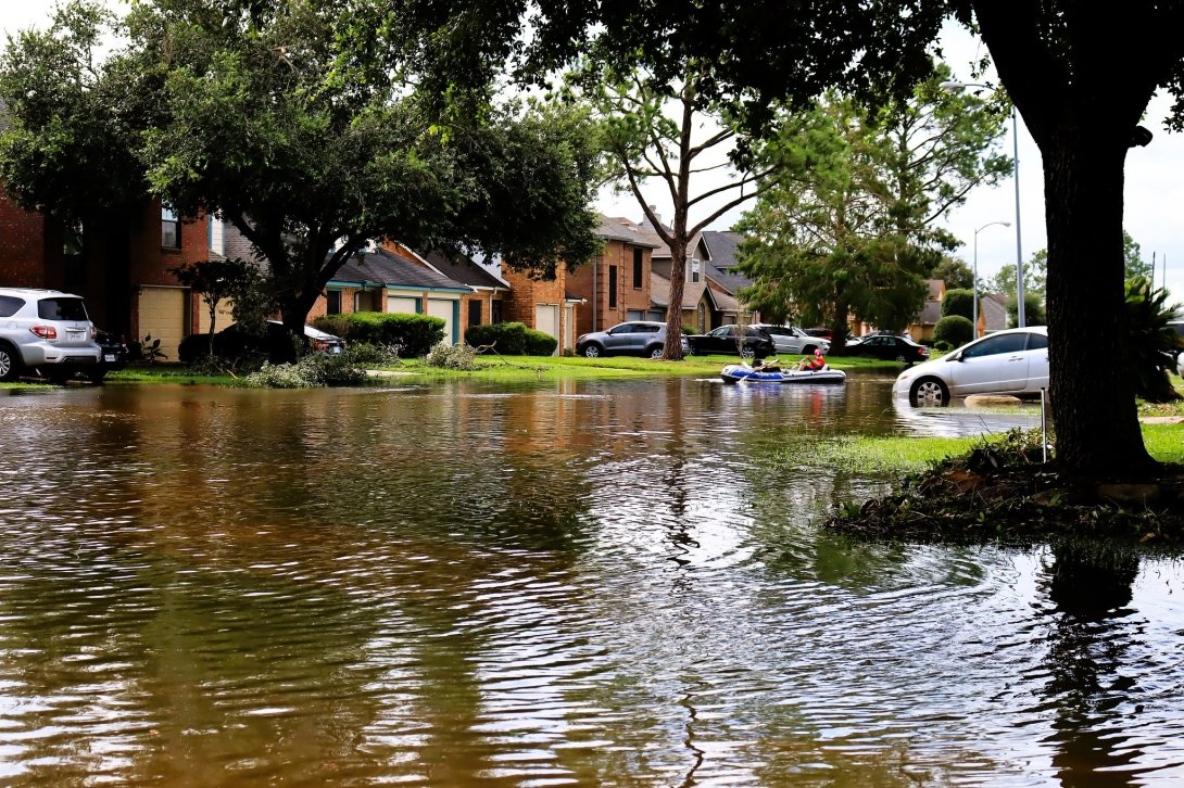The aftermath of Hurricane Beryl in a Houston neighborhood
