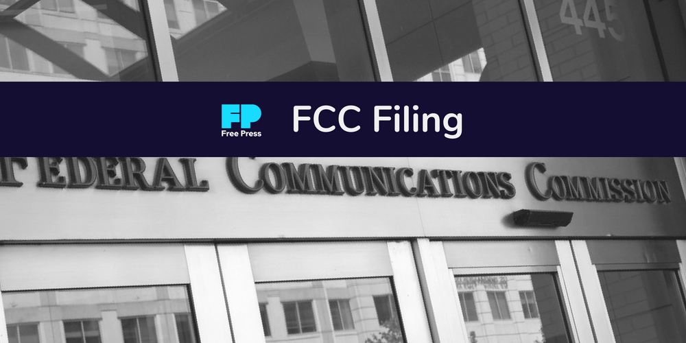 "FCC Filing" superimposed on the FCC building