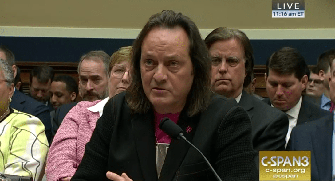 T-Mobile CEO John Legere at a House hearing