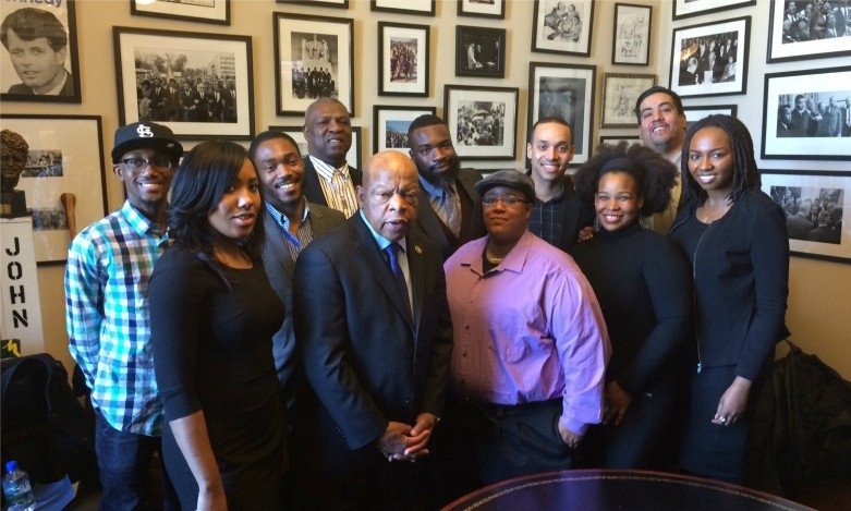 Racial-justice advocates with Rep. John Lewis