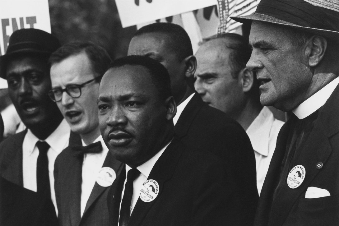 Martin Luther King Jr. with a group of men