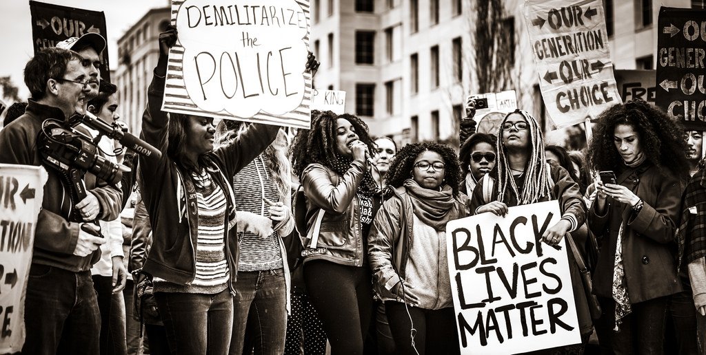 Black Lives Matter activists rallying