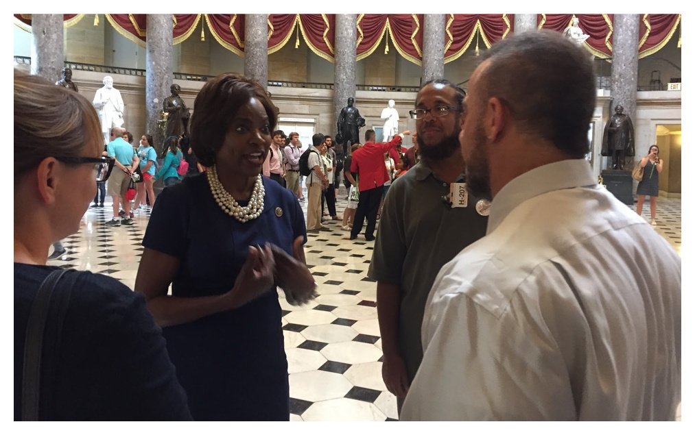 Rep. Val Demings with Net Neutrality activists