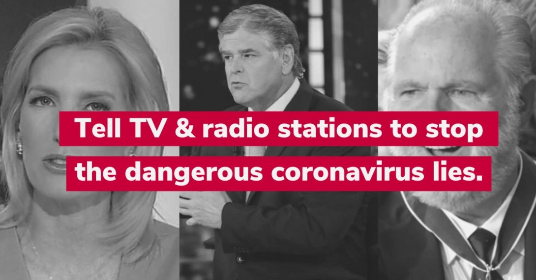 Tell TV and radio stations to stop the COVID lies