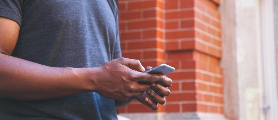 Person holding cellphone
