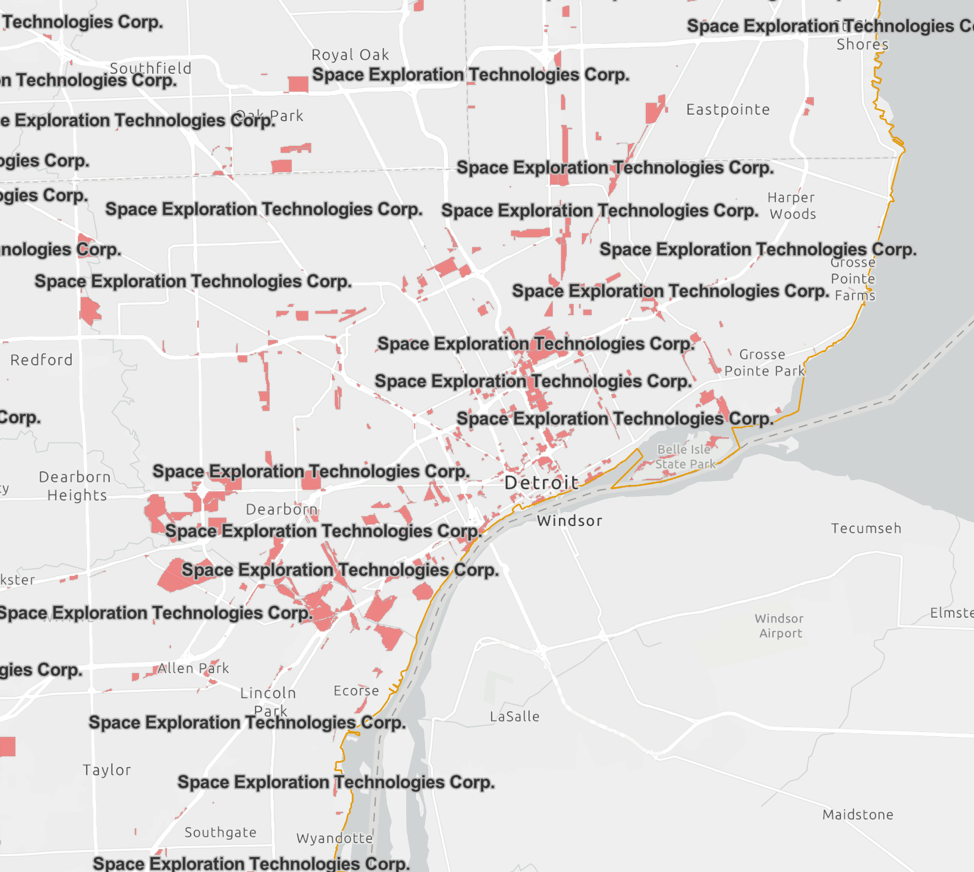 Map of subsidies to area near Little Caesars Arena in Detroit