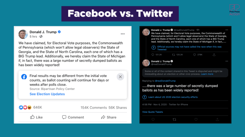 Facebook vs. Twitter label comparison