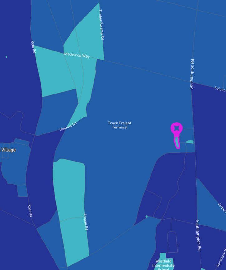 Map showing a portion of a mobile home park