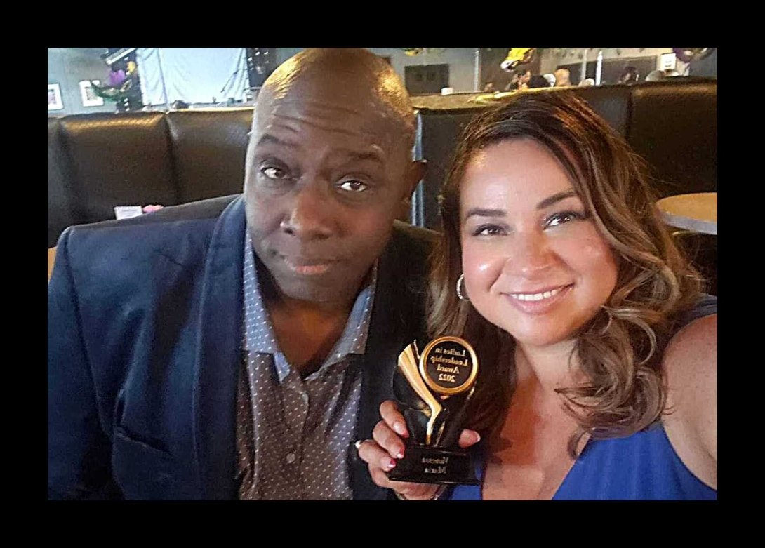 Journalist Raymond Tyler and Free Press’ Vanessa Maria Graber, the recipient of the Atlantic City Ladies in Leadership Award for Media Activism