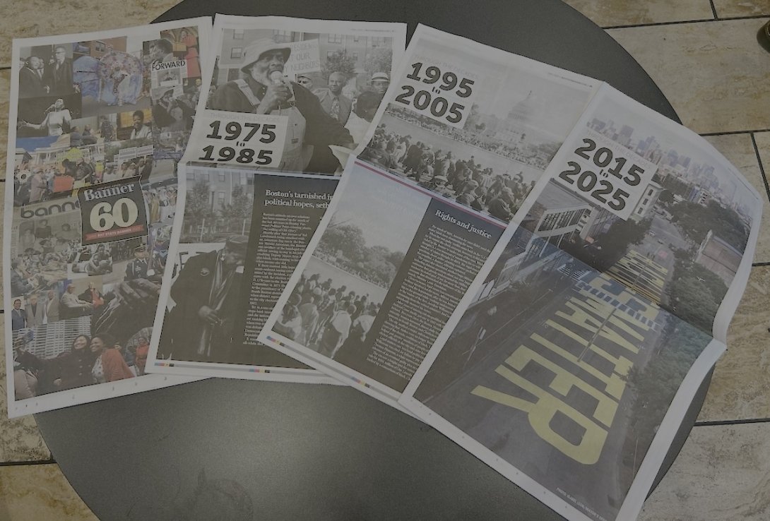 Copies of the Bay State Banner newspaper