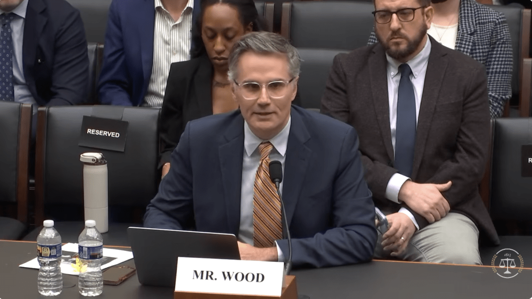 Free Press Action VP Matt Wood testifying about the harms of massive media mergers