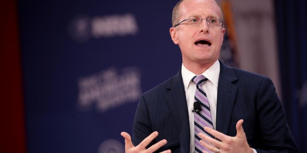 FCC Chairman Brendan Carr giving a speech
