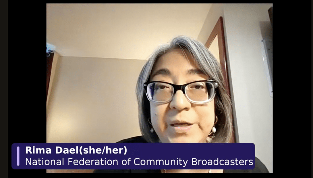 Rima Dael of the National Federation of Community Broadcasters