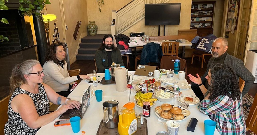 Massachusetts Lobby Day Participants discussing the schedule for the day