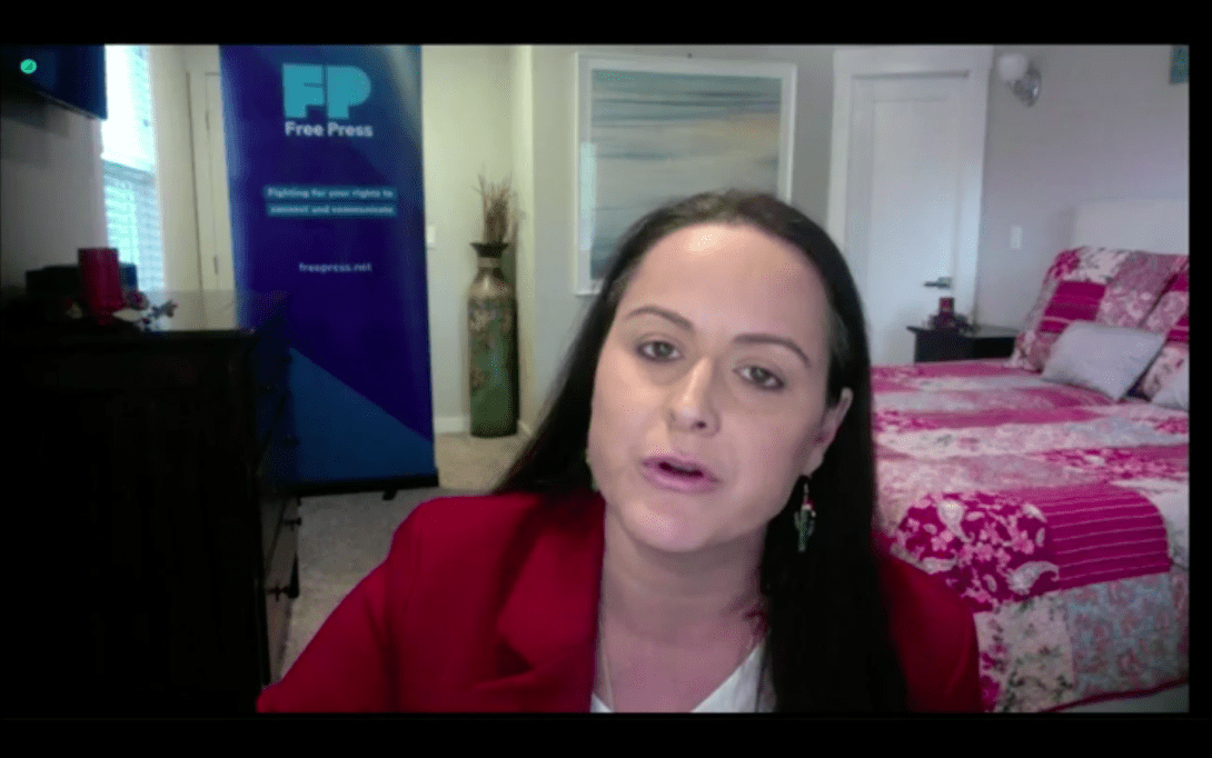Free Press Action Co-CEO Jessica J. González testifying in a congressional hearing